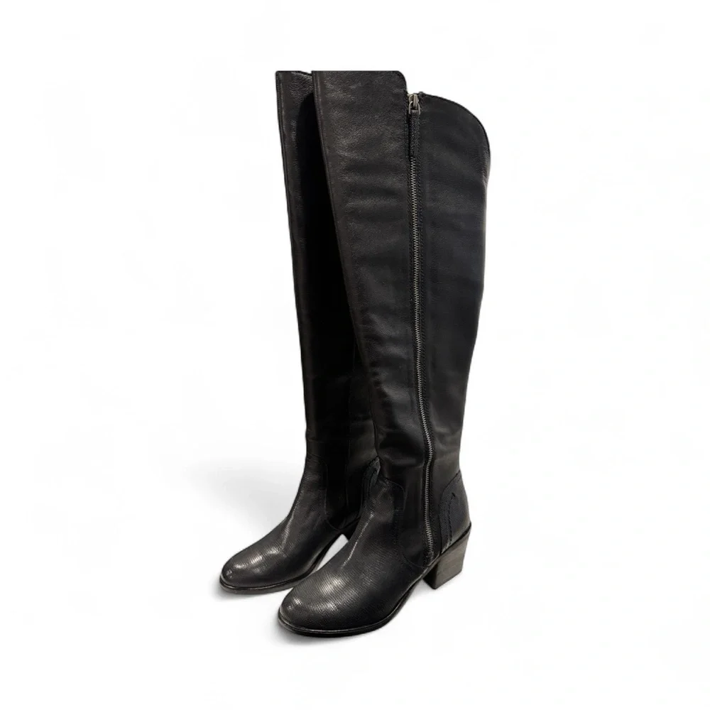Black Over The Knee Riding Boots Size 9.5 Elegant Classic